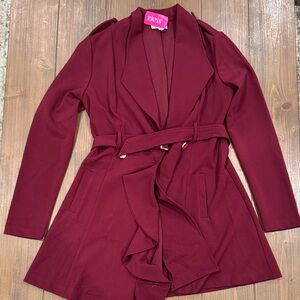 a'gaci Deep Red Trench Coat